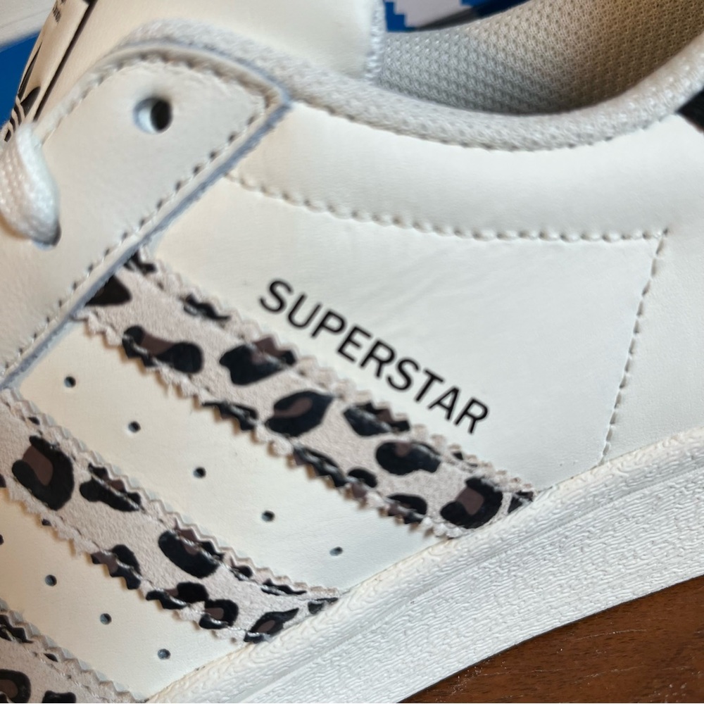 ADIDAS Women's Superstar Leopard Stripe Shoes - Picture 5 of 11